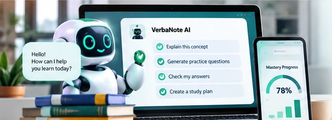 VerbaNote AI learning companion illustration