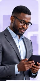 Organisation leader using a tablet