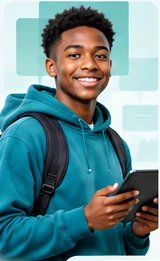 Student with a tablet
